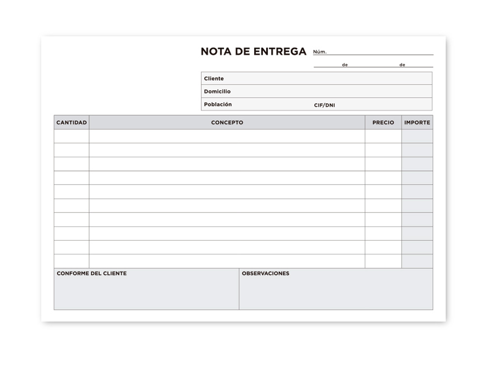 TALONARIO LIDERPAPEL ENTREGAS CUARTO ORIGINAL T129 APAISADO